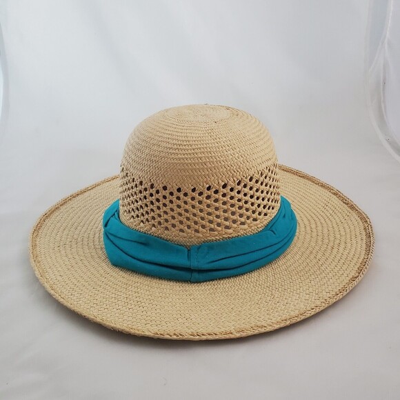 Artisan Crafted Junco Straw Hat Natural One Size Handmade In Honduras Wide Brim - Picture 3 of 8
